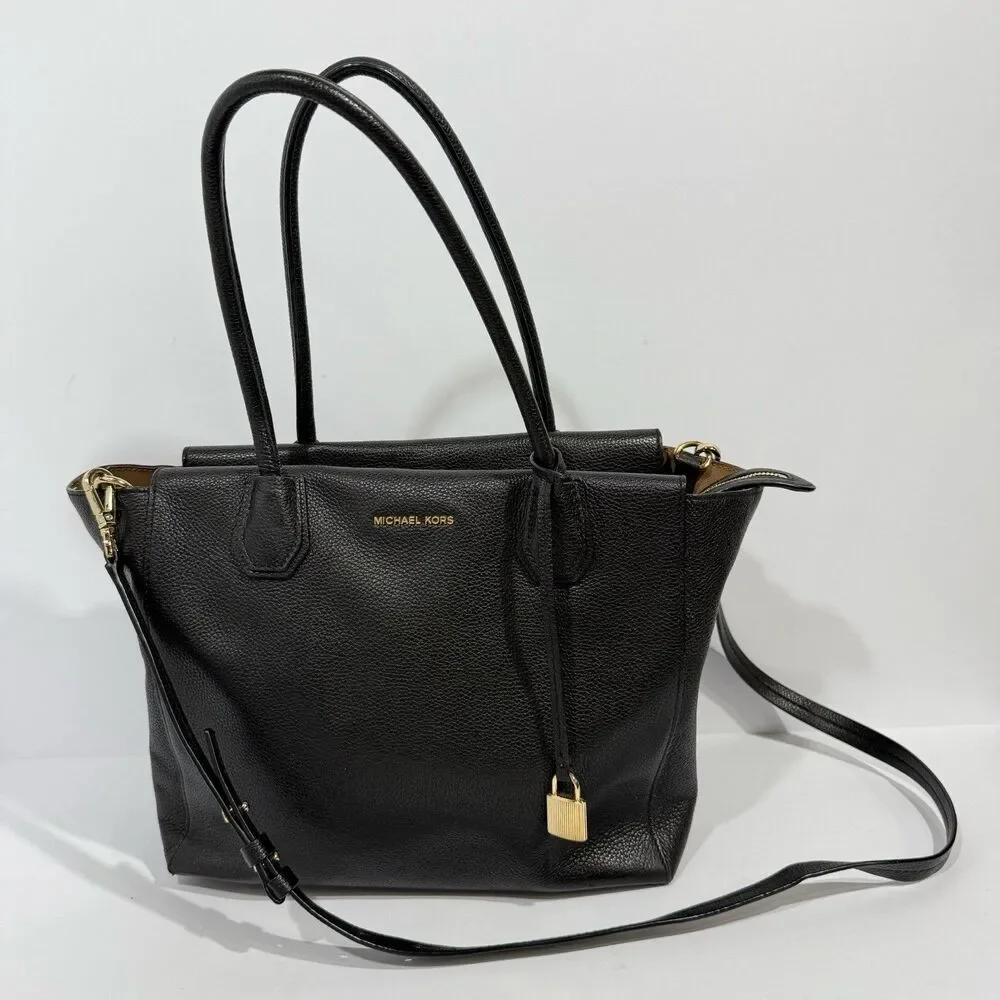 Michael Kors Studio Mercer Large Black Leather Satchel